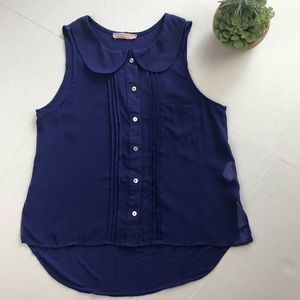 Free People Blouse Peter Pan Collar Sleeveless